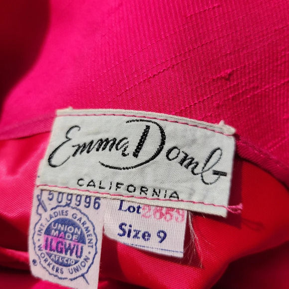 Vintage Emma  Domb Pink Party Cocktail Dress Long short sleeves size 9 - Picture 12 of 12